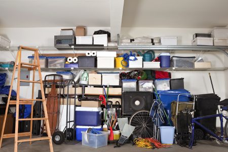 Categorising belongings during a decluttering session