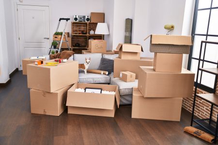 Boxes packed and ready for relocation